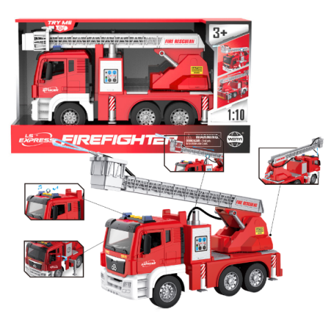 Toate Produsele - 1:10 Camion de pompieri  cu inerție (lumină / sunet)