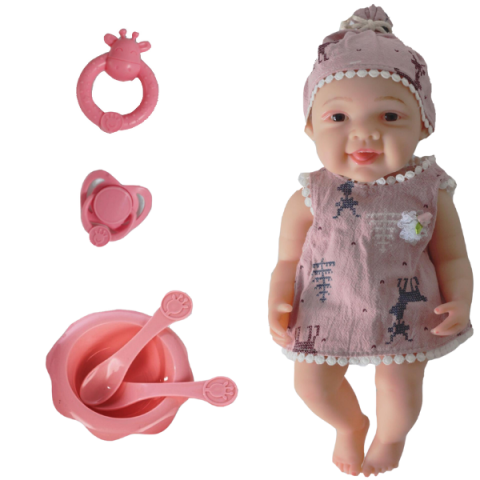 Bebe fetiță în rochiță roz, 30 cm [3]