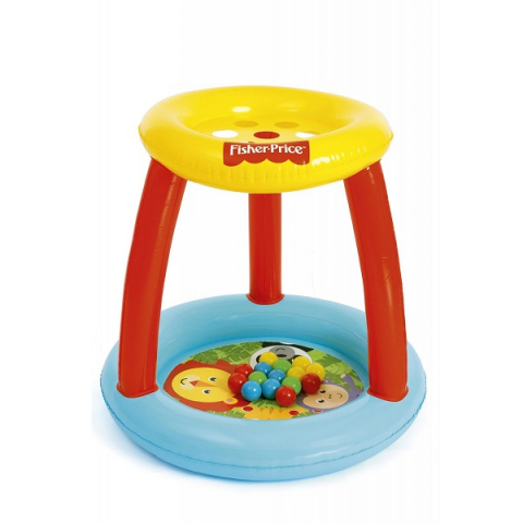 Centru de joacă - Bestway Centru de joc 89x89x84cm ANIMĂLUȚE Fisher Price cu mingiuțe (15b), 2+