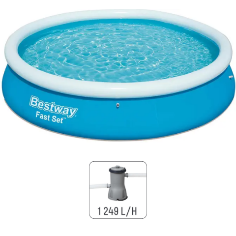 Bestway Piscină gonflabilă Fast Set cu pompă de filtrare, 366х76 cm, 5377 L Piscine gonflabile - Bestway Piscină gonflabilă Fast Set cu pompă de filtrare, 366х76 cm, 5377 L