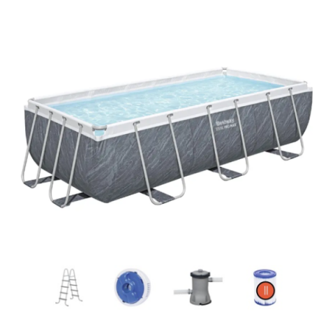 Bestway Piscină Power Steel 412x201x122cm, 8124L, carcas metal [2]