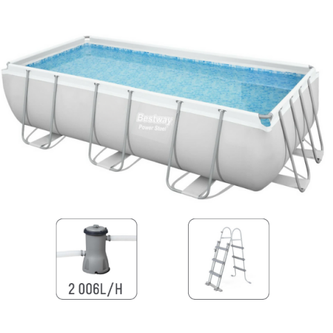 Bestway Piscină Power Steel 412x201x122cm, 8124L, carcas metal [8]