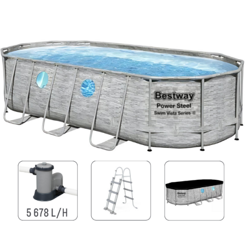 Bestway Piscină Power Steel 549х274х122 cm, 13430L, metal carcas [7]
