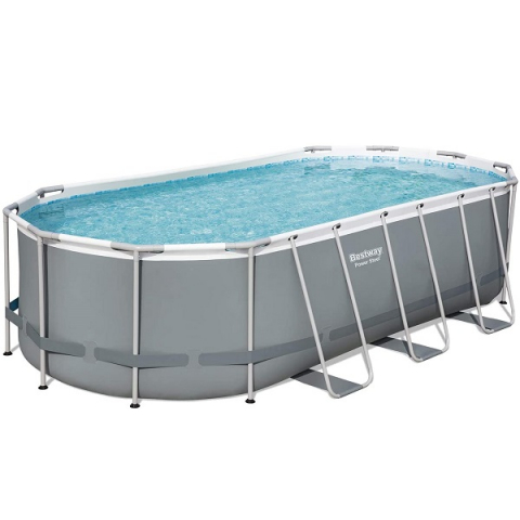 Bestway Piscină Power Steel Oval 549x274x122cm, 13430L, carcas metal [16]