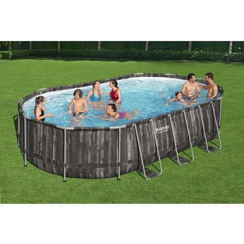 Bestway Piscină Power Steel Oval 610х366х122cm, 20241L, carcas metal [1]