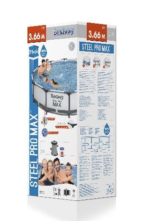 Bestway Piscină STEEL PRO MAX 366х76 cm, 6473 L, cadru metalic [6]