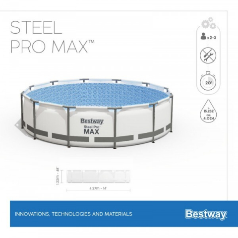 Bestway Piscină STEEL PRO MAX 427х122 cm, 15232 L, cadru metalic [8]
