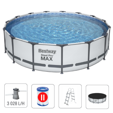 Piscine cu cadrul metalic - Bestway Piscină STEEL PRO MAX 457х107 cm, 14970 L, cadru metalic