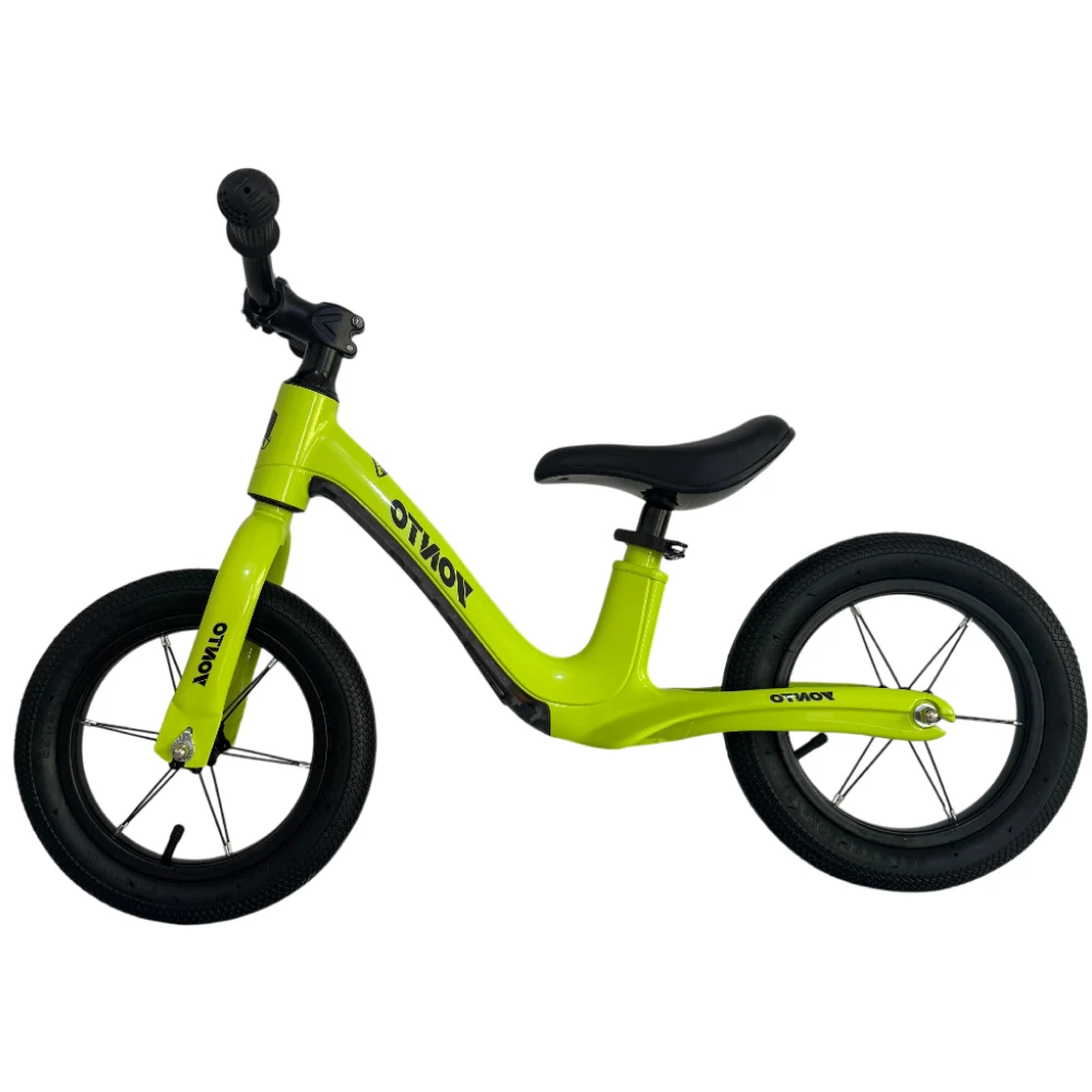 Bicicletă fără pedale pentru copii, 12' cu lumini LED, verde (97163) [1]