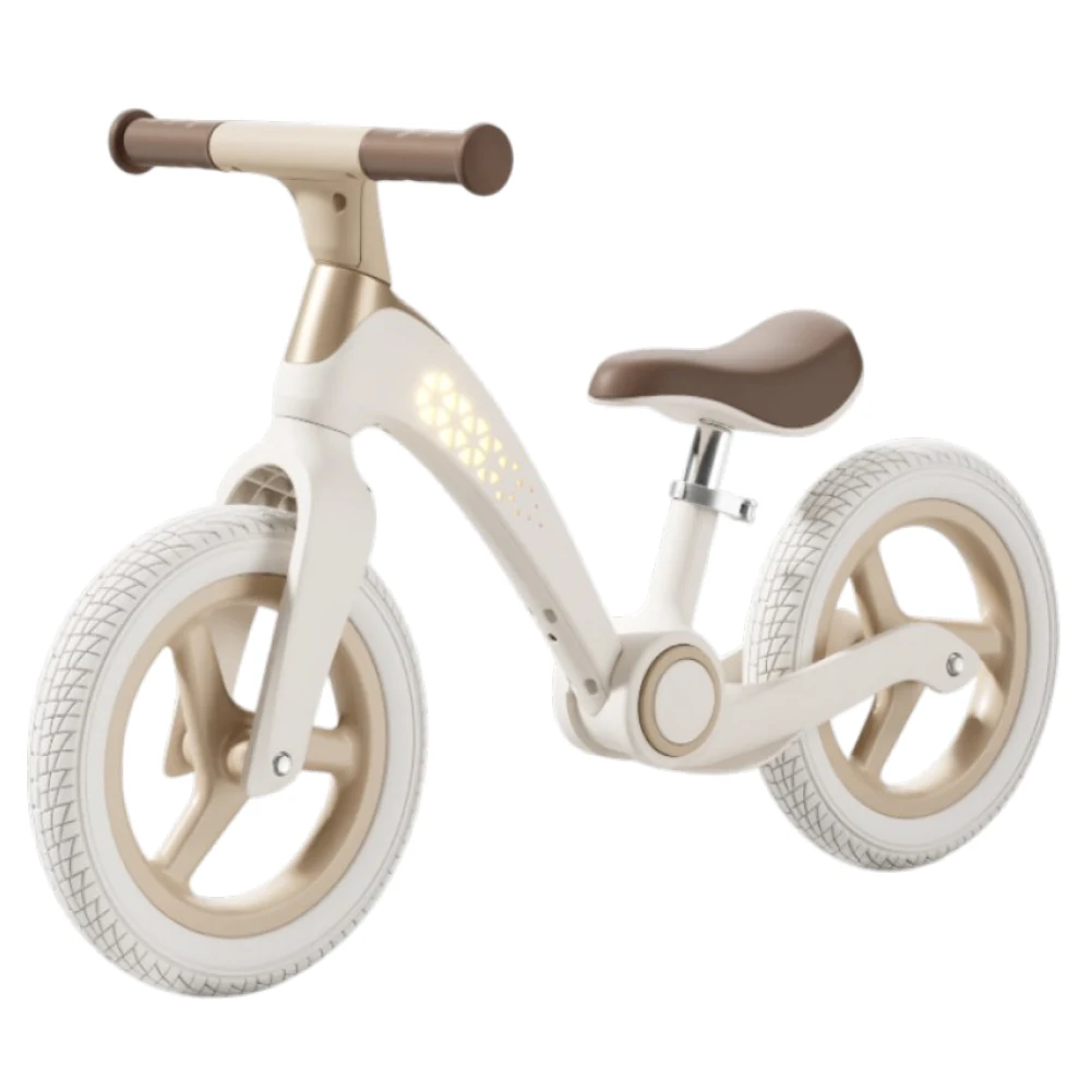 Bicicletă fără pedale pentru copii, 12' pliabilă, cu lumini LED, albă (817369) [2]