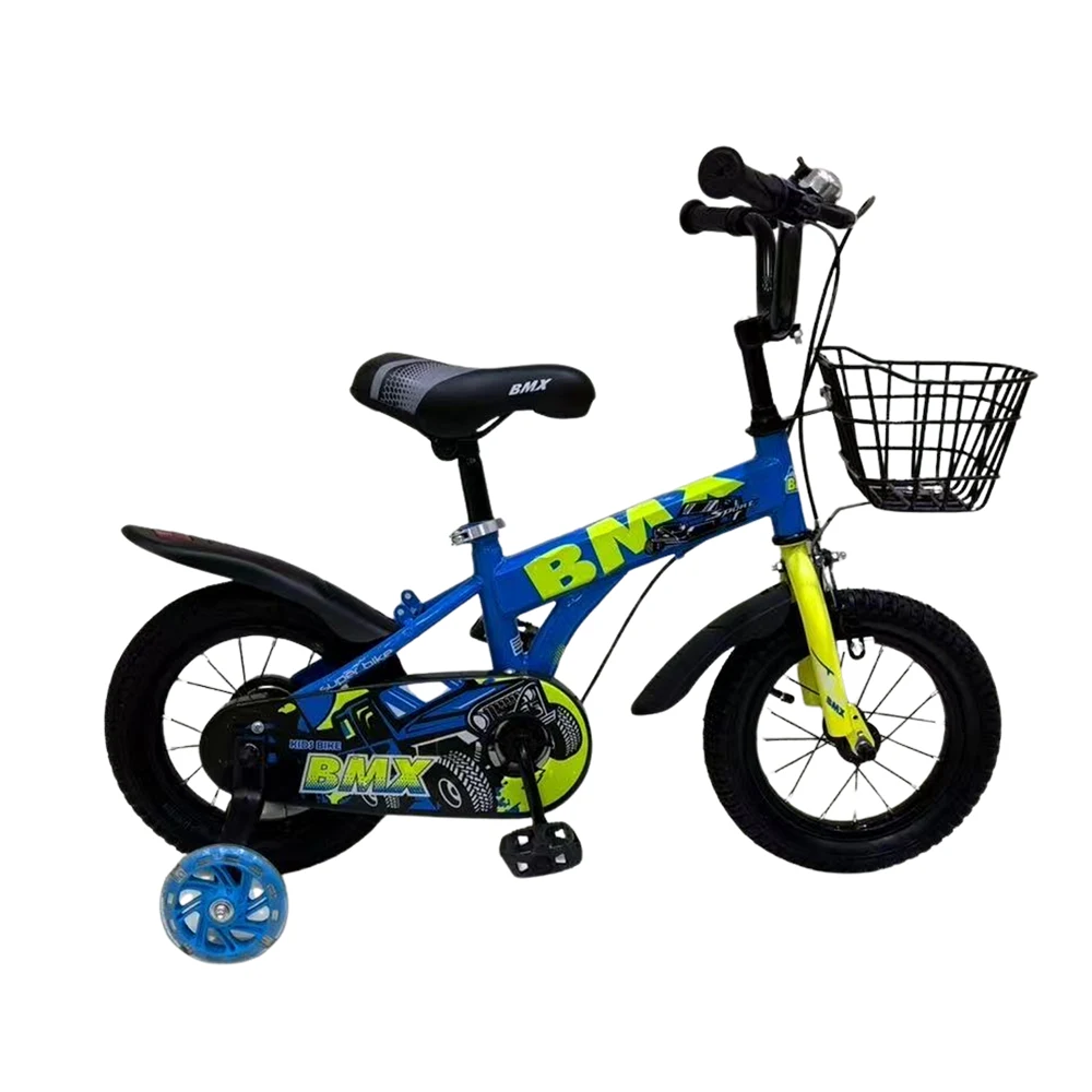 Biciclete - Bicicletă pentru copii 12', cu roți ajutătoare (JIPU-12 albastra)