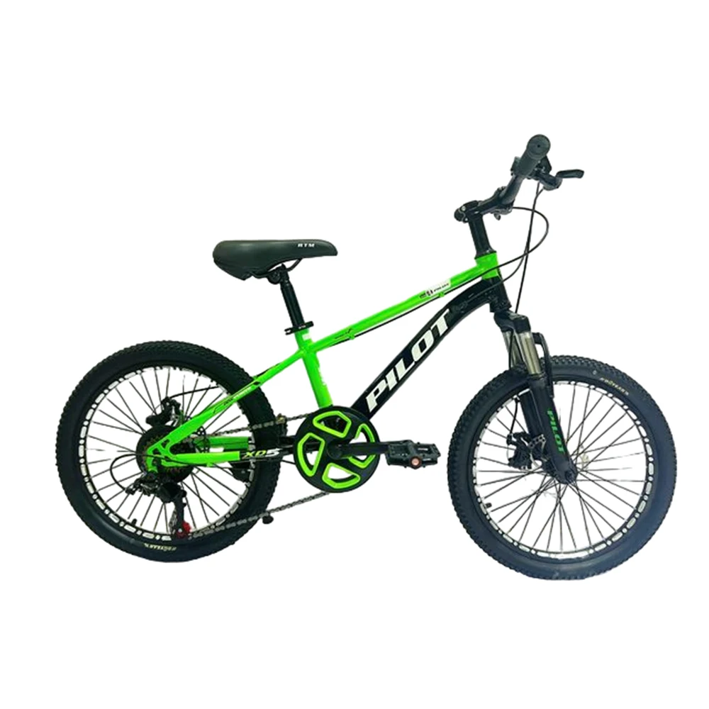 Biciclete - Bicicleta PILOT pentru copii 20' cu 6 viteze,schimbator de viteze Shimano (GI-9 / 1 verde)