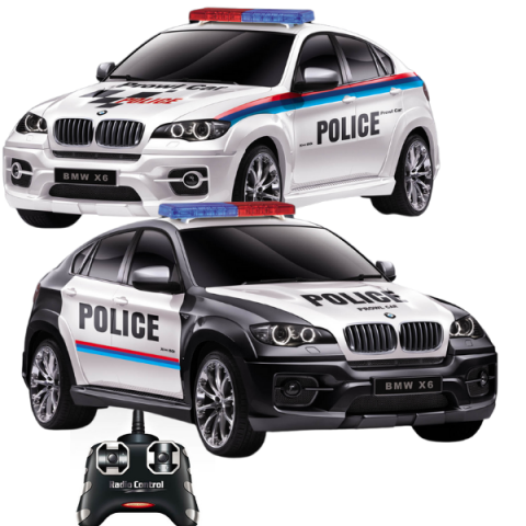 Mașinuțe cu telecomandă - BMW X6 1:24 mașină de poliție cu telecomandă