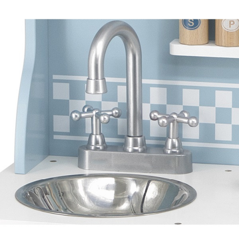 Bucătărie din lemn pentru copii cu accesorii (culoare albastru deschis) [5]