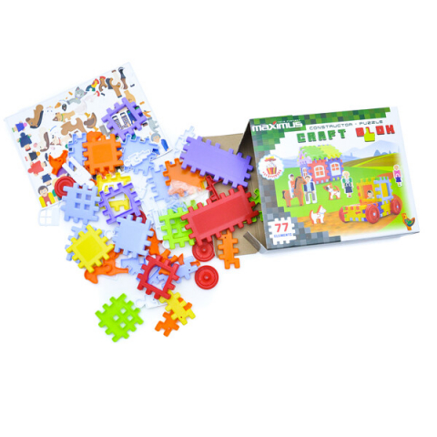 Constructor cu blocuri-kraft și autocolante 77 elem. [5]