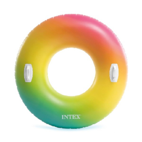 Cercuri pentru înot - INTEX Cerc gonflabil “Curcubeu ombre” D 122 cm cu mânere, până la 100kg, 9+