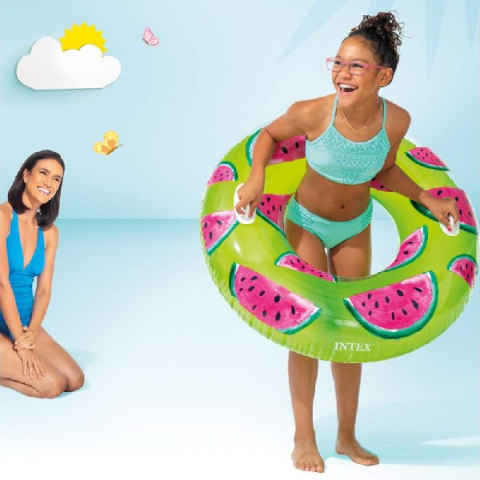INTEX Cerc gonflabil "Fructe tropicale" D 107 cm cu mânere, până la 80 kg, 9+, 3 culori [13]