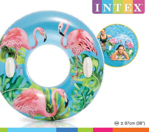 INTEX Cerc gonflabil “Vise de vară” D 97 cm cu mânere, până la 80 kg, 9+, 3 culori [14]