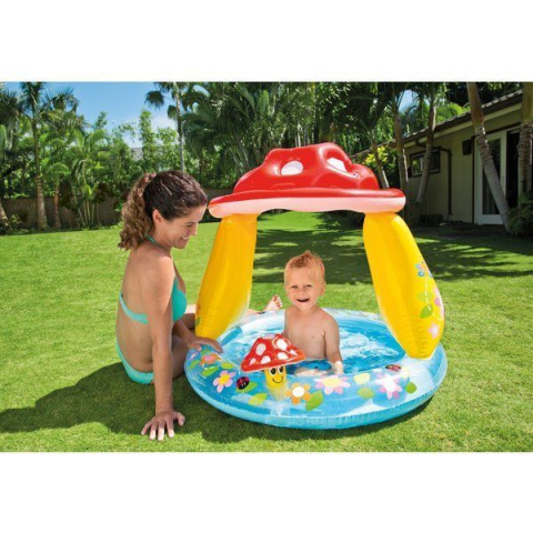 INTEX Piscină gonflabilă pentru copii cu baldachin “Ciuperca” 102х89 cm, 45 L, 1-3 ani [1]