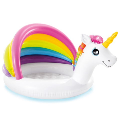 Piscine gonflabile - INTEX Piscină gonflabilă pentru copii cu baldachin “ Unicorn ” 127x102x69 cm, 45 L, 1-3 ani
