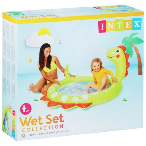 INTEX Piscină gonflabilă pentru copii cu jet de apă „Dino”  119 х 109 х 66 cm, 68 L, 2+ [1]
