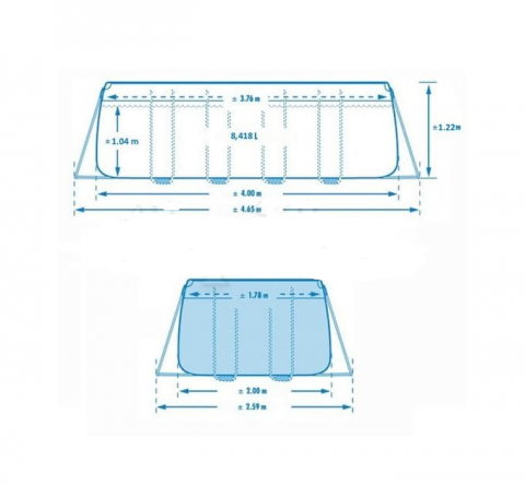 INTEX Piscină PRISM FRAME RECTANGULAR 400x200x122cm, 8418L, cadru metalic [3]