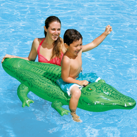 INTEX Plută-saltea gonflabilă “Crocodil” cu mâner, 168х86 cm, până la 40 kg, 3+ [1]