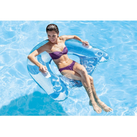 INTEX Șezlong gonflabil 152×99 cm cu mânere, până la 100 kg, 2 culori [15]