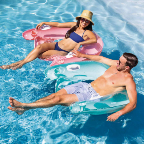 INTEX Șezlong gonflabil 152×99 cm cu mânere, până la 100 kg, 2 culori [7]