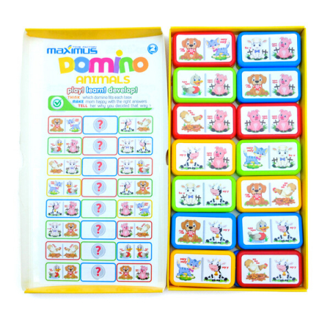 Joc de masă „Domino multicolor cu animale”,  28 dominouri [11]