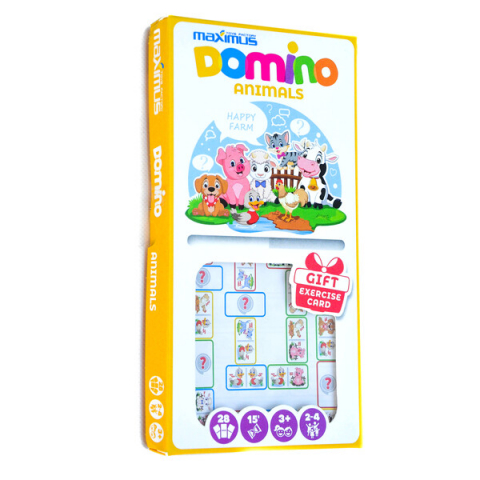 Joc de masă „Domino multicolor cu animale”,  28 dominouri [5]