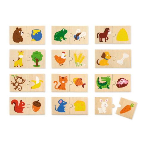 Puzzle - Joc de puzzle „ Ce mănâncă animalele?” 24 elem.