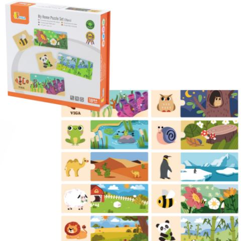 Puzzle - Joc de puzzle „Cine și unde locuiește” 24 elem.