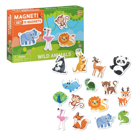 3-6 ani - Joc magnetic "Animale Sălbatice", 15 elem.