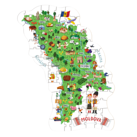 Joc magnetic educativ "Harta Moldovei", 100 piese [1]