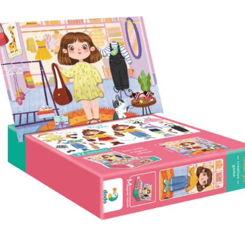 Jucării educative - Joc magnetic "Fetița stilată", 1 tablă magnetică, 32 elem.
