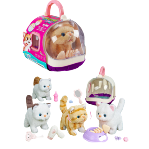 Toate Produsele - Jucărie interactivă din pluș "Pisicuță în geantă de transport cu accesorii", (as.)