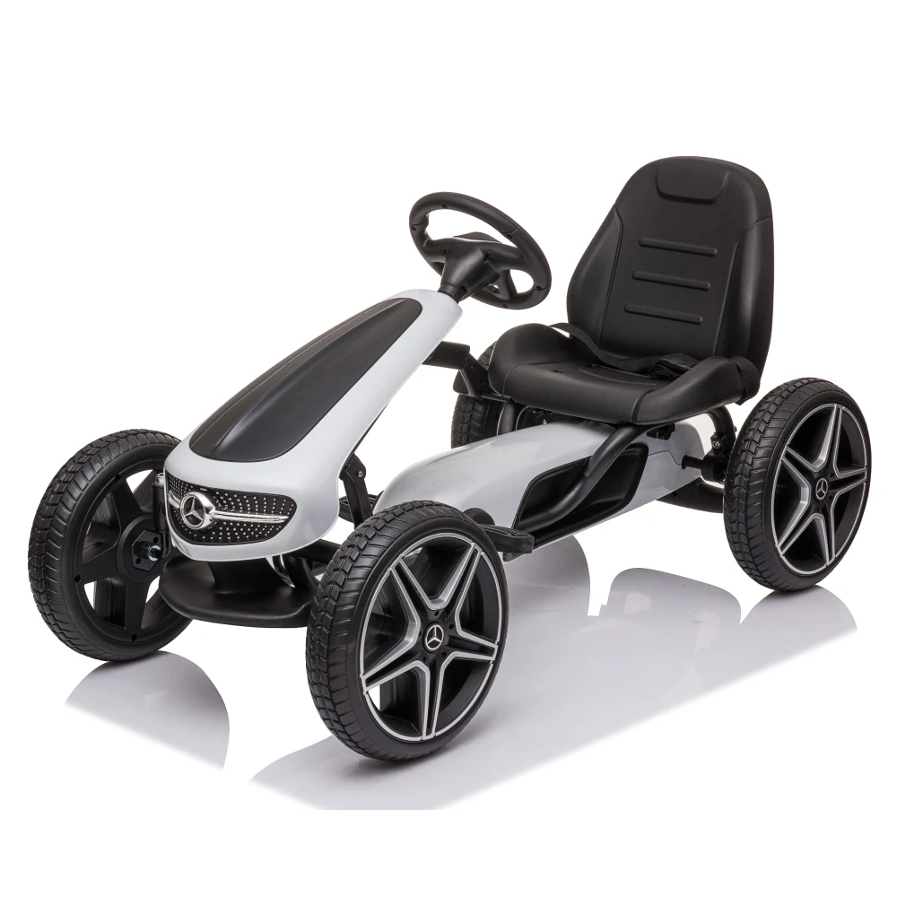 Vehicule cu pedale pentru copii - Kart cu pedale pentru copii Mercedes Benz (MX610 / 4 alba)