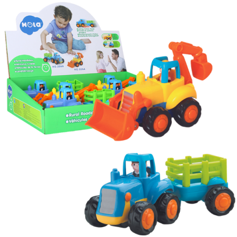 0-3 ani - Masinute in asortiment "Buldozer si Tractor", 2 modele