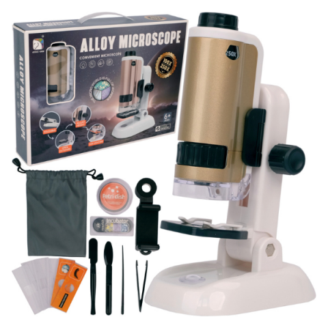 Seturi de rol - Microscop cu un set mare de accesorii, albastru și auriu
