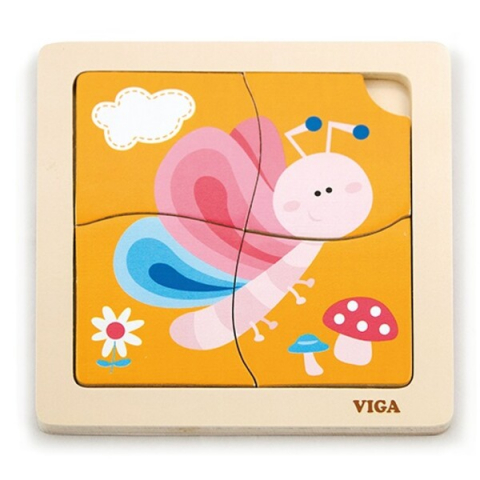 Puzzle - Mini-puzzle din lemn "Fluturaș"