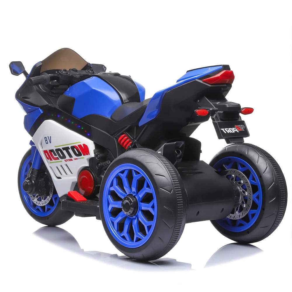 Motocicletă electrică pentru copii cu parbriz iluminat LED, albastră (67839) [2]