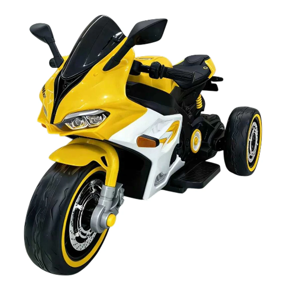 Transport pentru copii - Motocicletă electrică pentru copii cu telecomandă, galbenă (82963)
