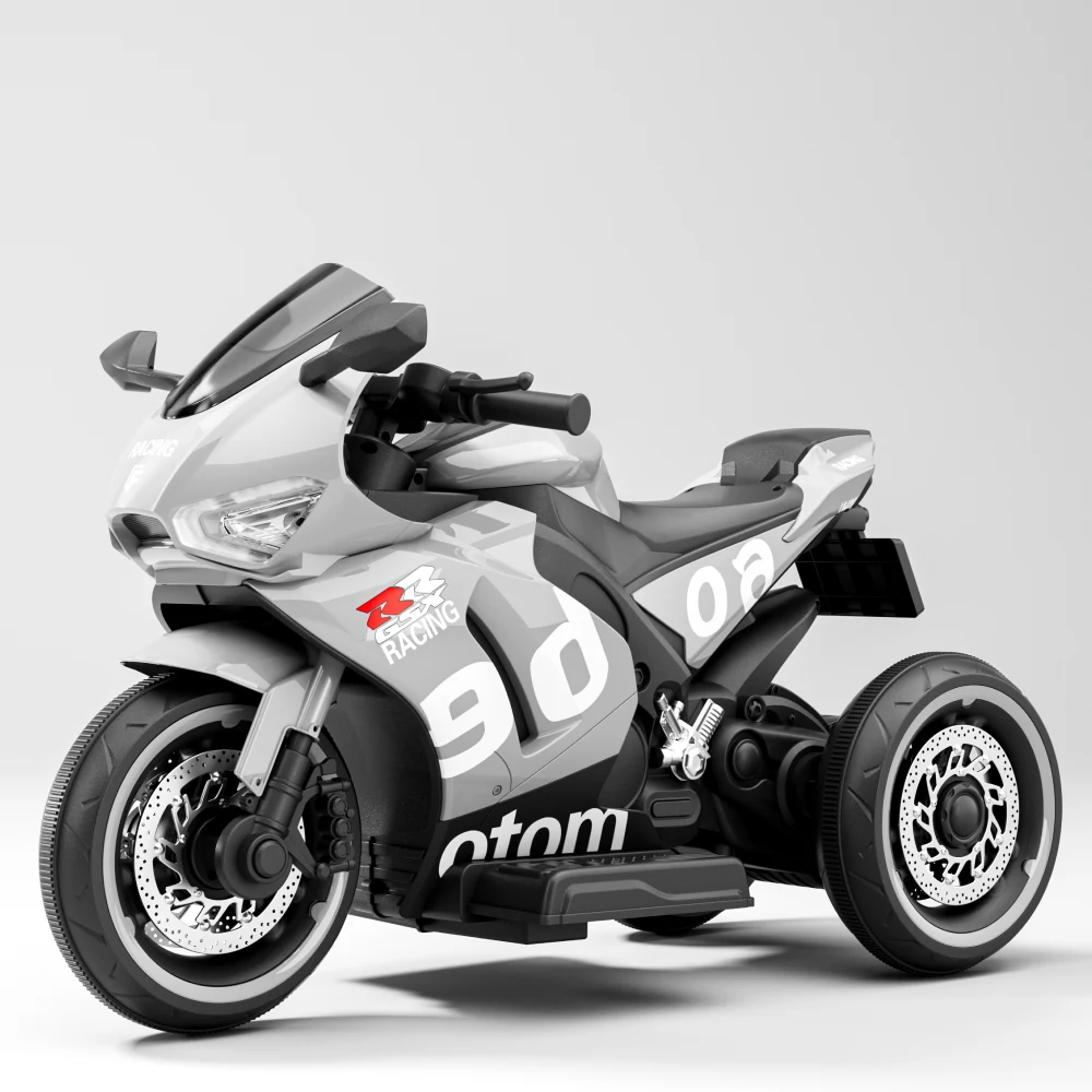 Motocicletă electrică pentru copii cu telecomandă, gri (30740) [1]