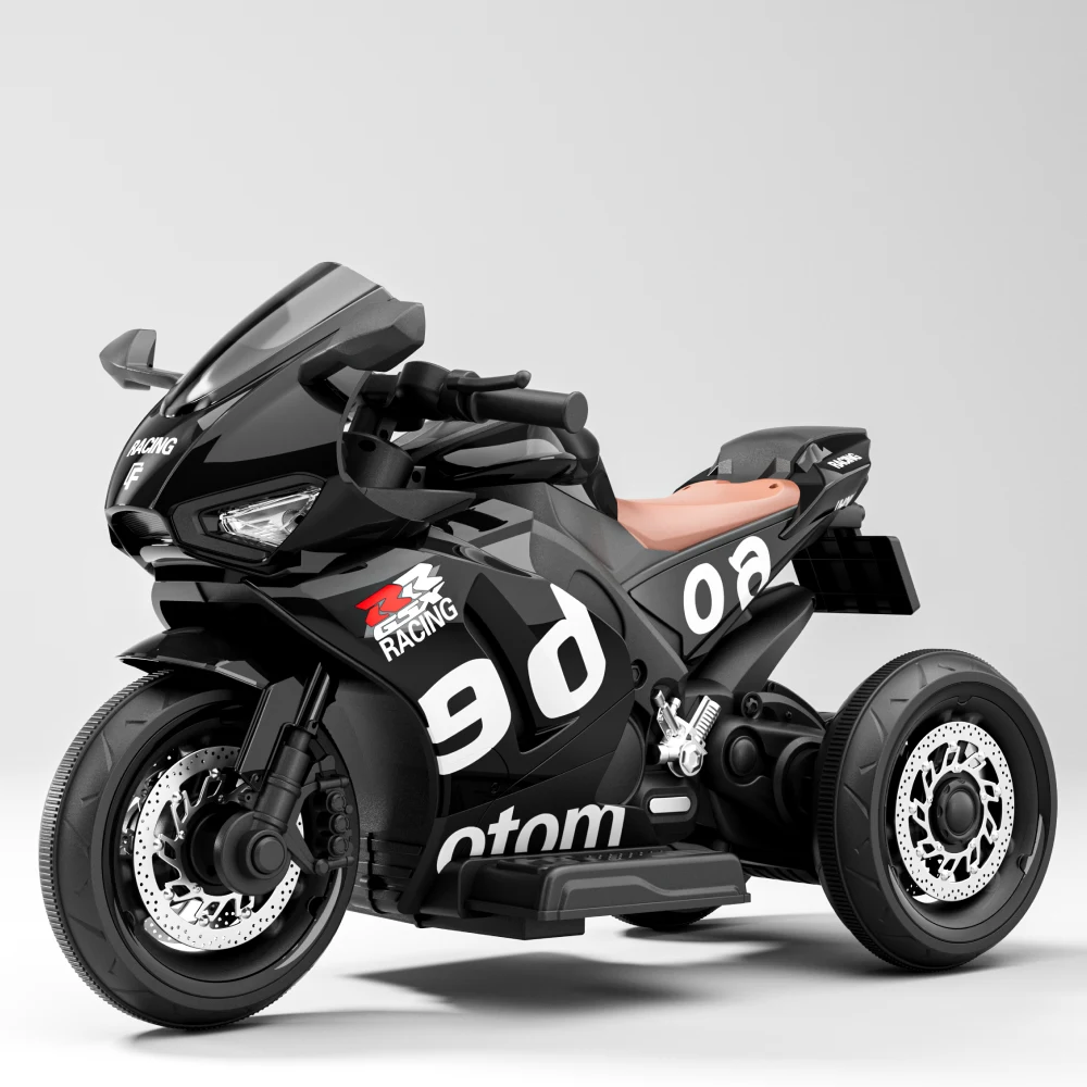 Motocicletă electrică pentru copii cu telecomandă, neagră (96307) [1]