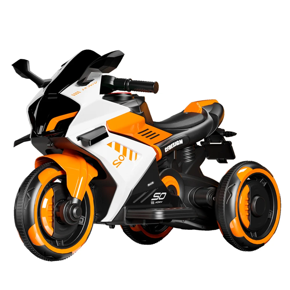 Vehicule electrice pentru copii - Motocicletă electrică pentru copii cu telecomandă, portocalie (52962)