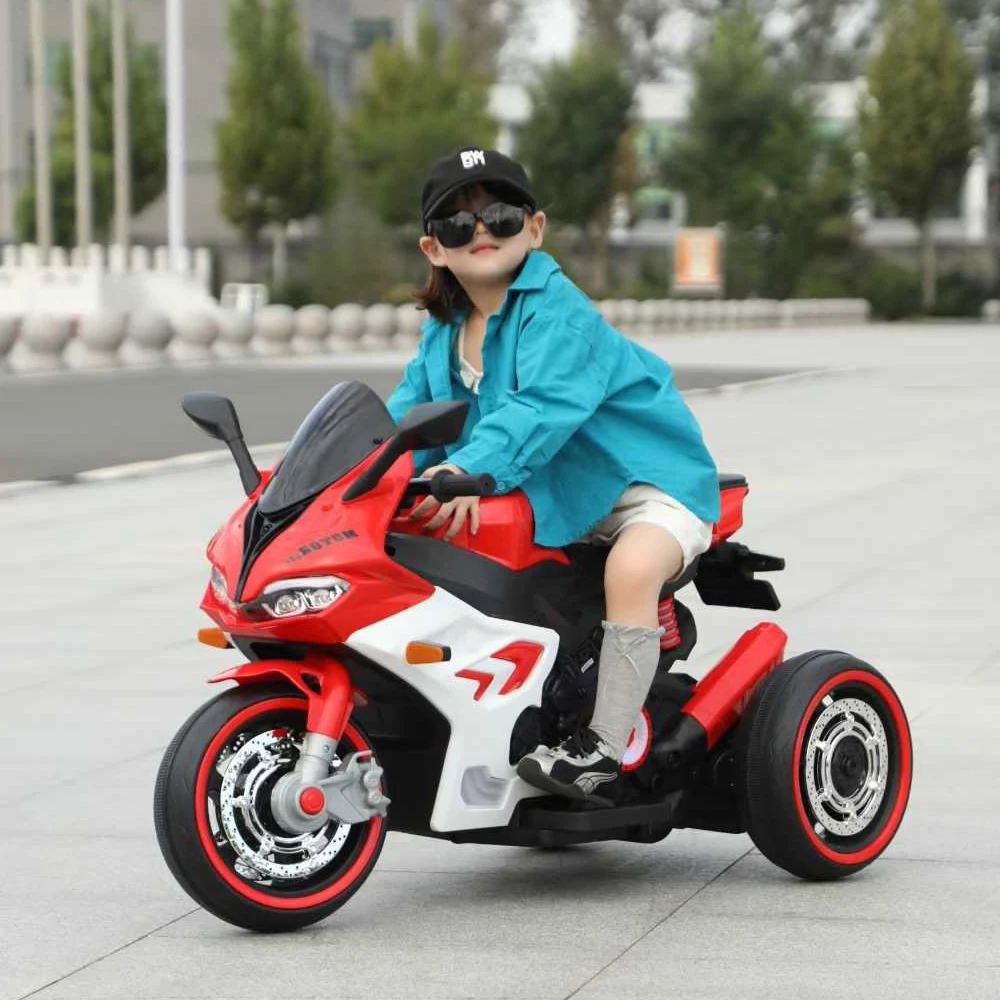 Motocicletă electrică pentru copii cu telecomandă, roșie (67821) [1]