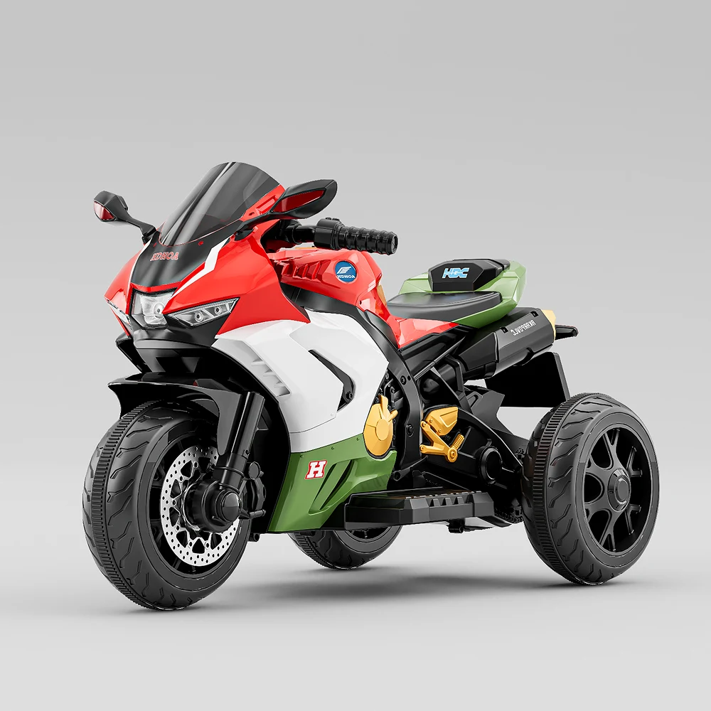 Motocicletă electrică pentru copii cu telecomandă, roșie-albă (67816) [1]