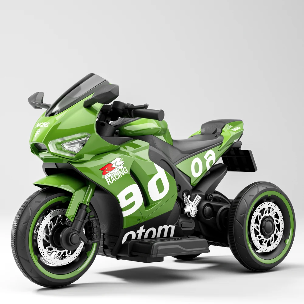 Motocicletă electrică pentru copii cu telecomandă, verde (63071) [1]