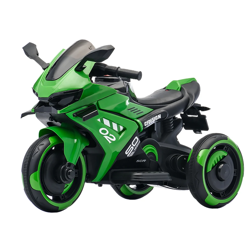 Vehicule electrice pentru copii - Motocicletă electrică pentru copii cu telecomandă, verde (RTW8)